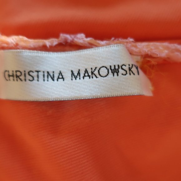 CHRISTINA MAKOWSKY ORANGE ONE SHOULDER TOP S * - Picture 8 of 8